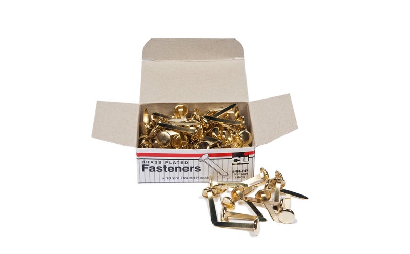 Charles Leonard Fasteners, Round Head, Brass Plated, 1 Inch Shank, 10 MM Head, 10 Boxes of 100 Each (4R-BP)